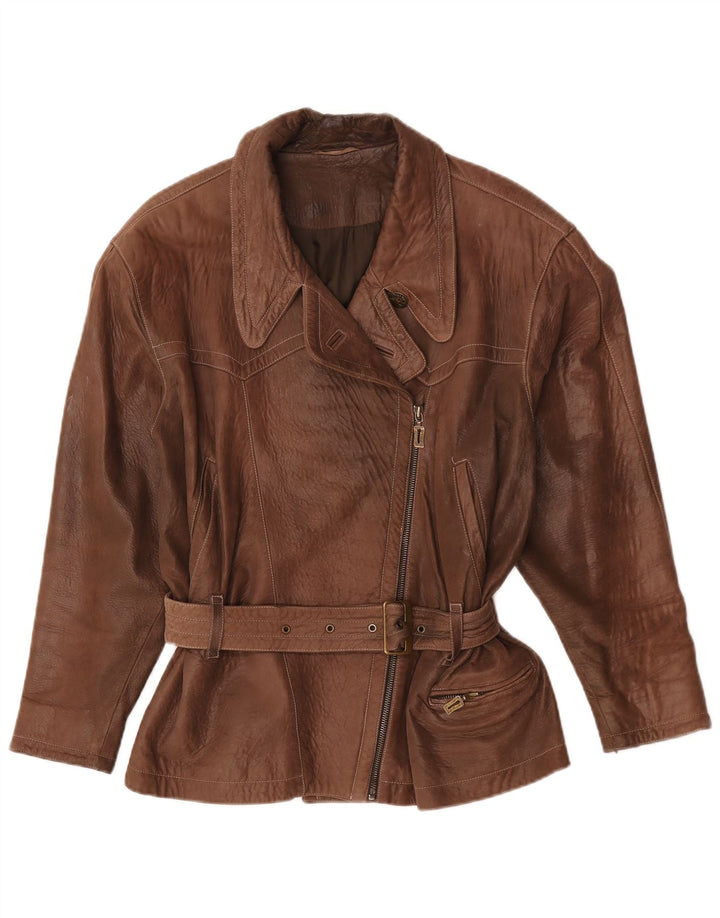 Maze Veste en cuir surdimensionnée pour femme EU 38 Cuir marron moyen