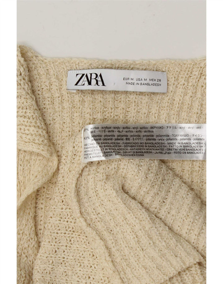 Zara Femme Débardeur UK 12 Acrylique Beige Moyen