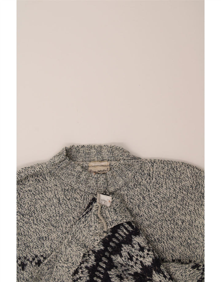 VINTAGE Mens Turtle Neck Jumper Sweater Small Navy Blue Fair Isle Vintage Vintage and Second-Hand Vintage from Messina Hembry 