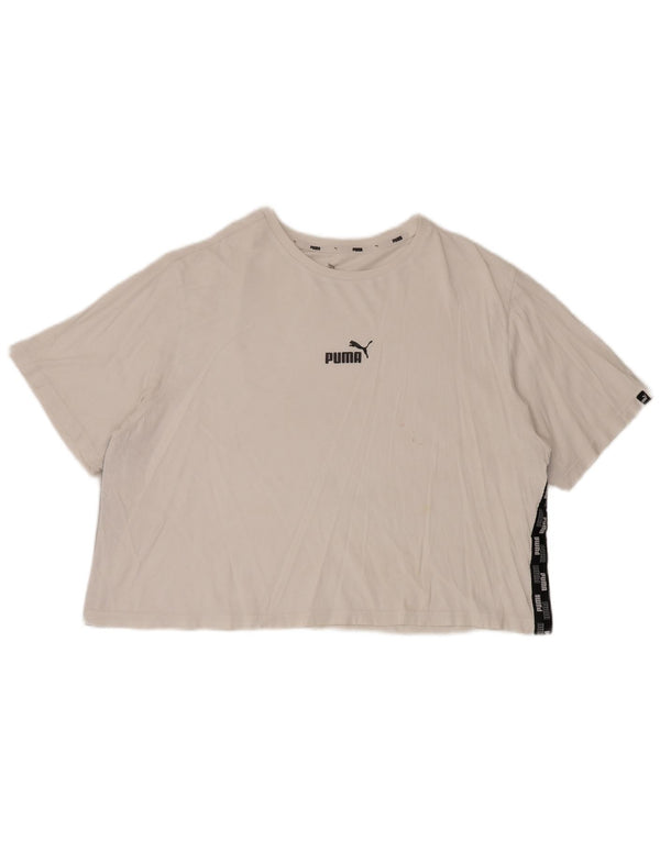 Puma T-shirt court surdimensionné pour femme UK 20 XL Blanc Colorblock