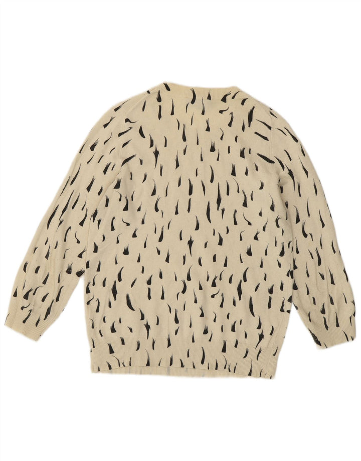 Jaeger Pull ras du cou pour femme UK 8 Petit coton à pois blanc cassé