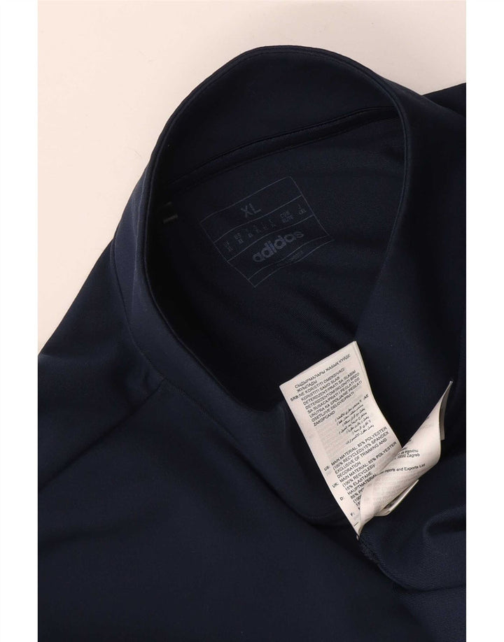 Adidas Hommes Zip Neck Pull Survêtement Top XL Bleu Marine Polyester