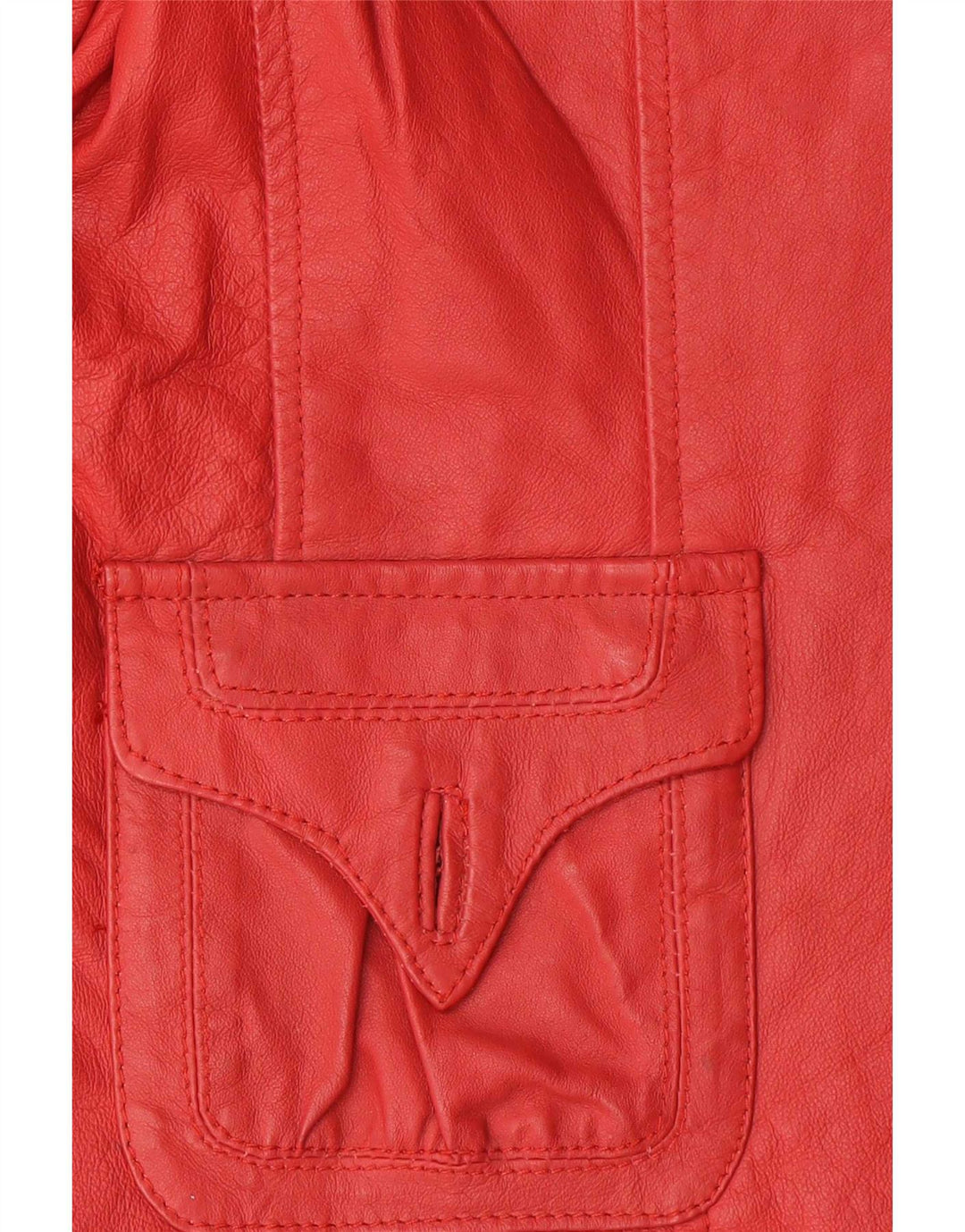 Vintage Womens 6 Button Leather Blazer Jacket IT 42 Medium Red