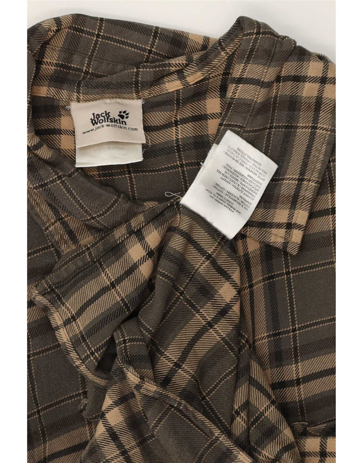 Jack Wolfskin Chemise en flanelle pour homme XL Gris à carreaux en coton