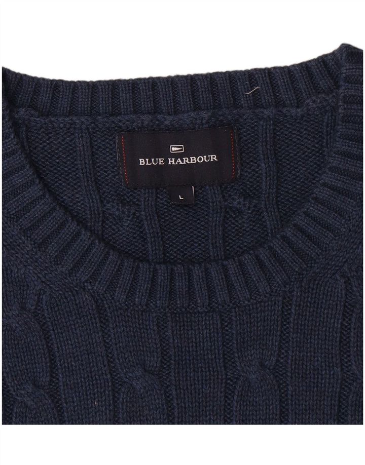 Marks & Spencer Pull à col rond Blue Harbour pour homme, grand bleu marine