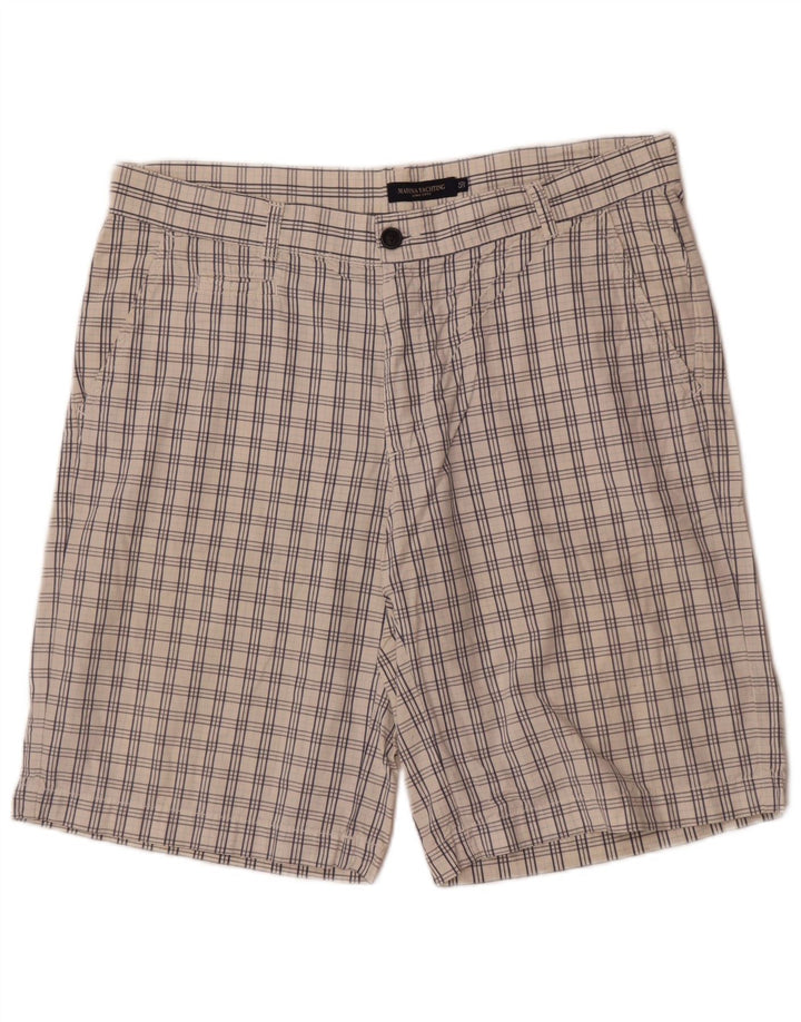 Marina Yachting Short Chino Homme IT 50 Large W36 Carreaux Blancs