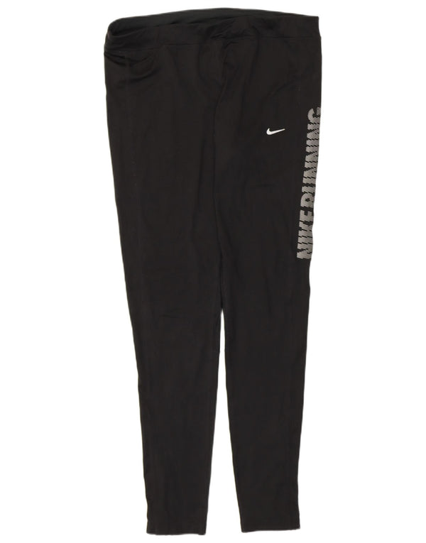 NIKE Legging graphique Dri Fit pour femme UK 18 XL Noir Polyester