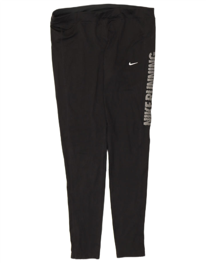 NIKE Legging graphique Dri Fit pour femme UK 18 XL Noir Polyester