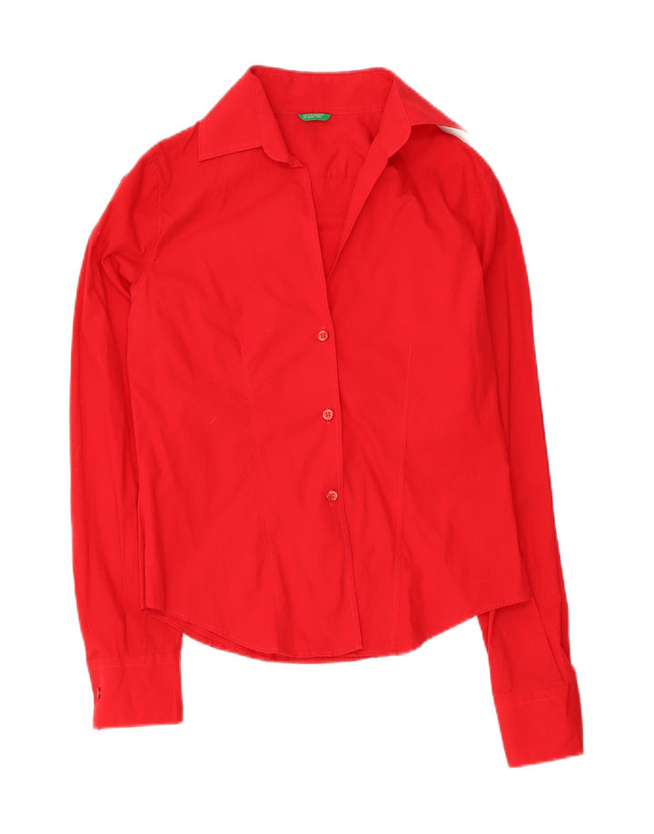 Benetton Chemise Chemisier UK 12 Femme Rouge Moyen