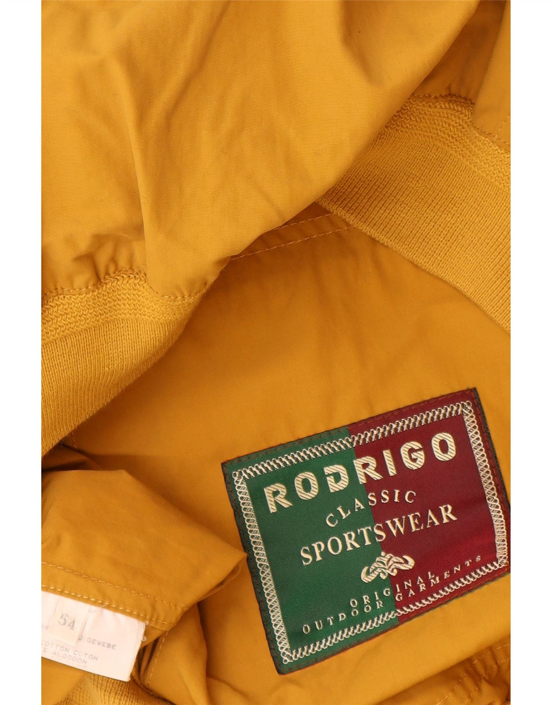 Rodrigo Veste Bomber Homme IT 54 2XL Jaune Coton