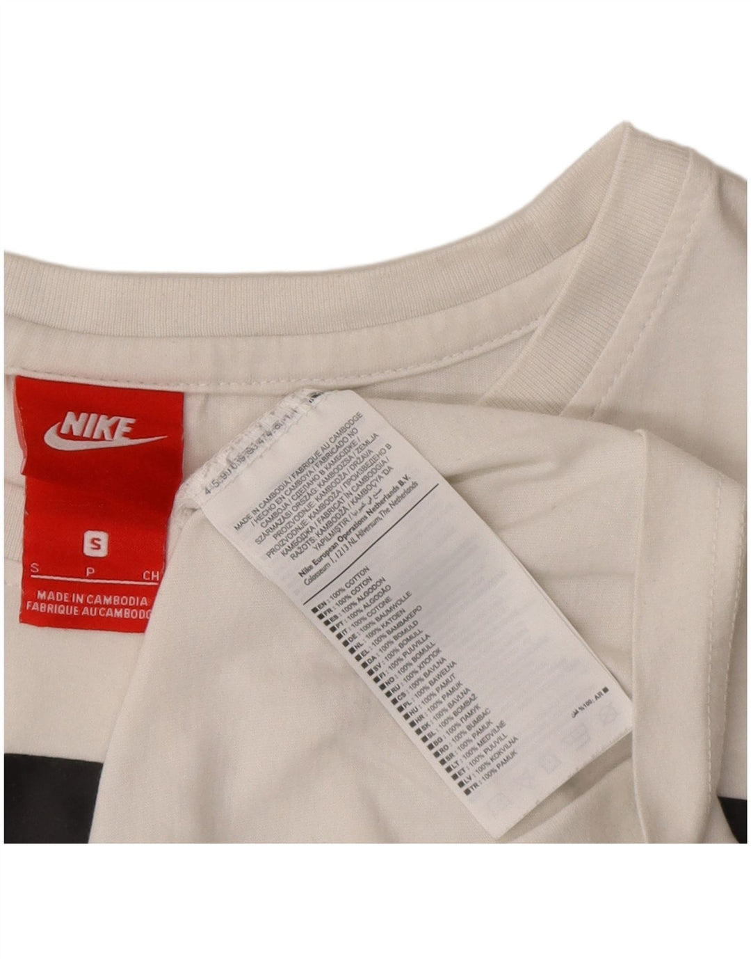 NIKE T-shirt graphique pour hommes, petit, en coton blanc