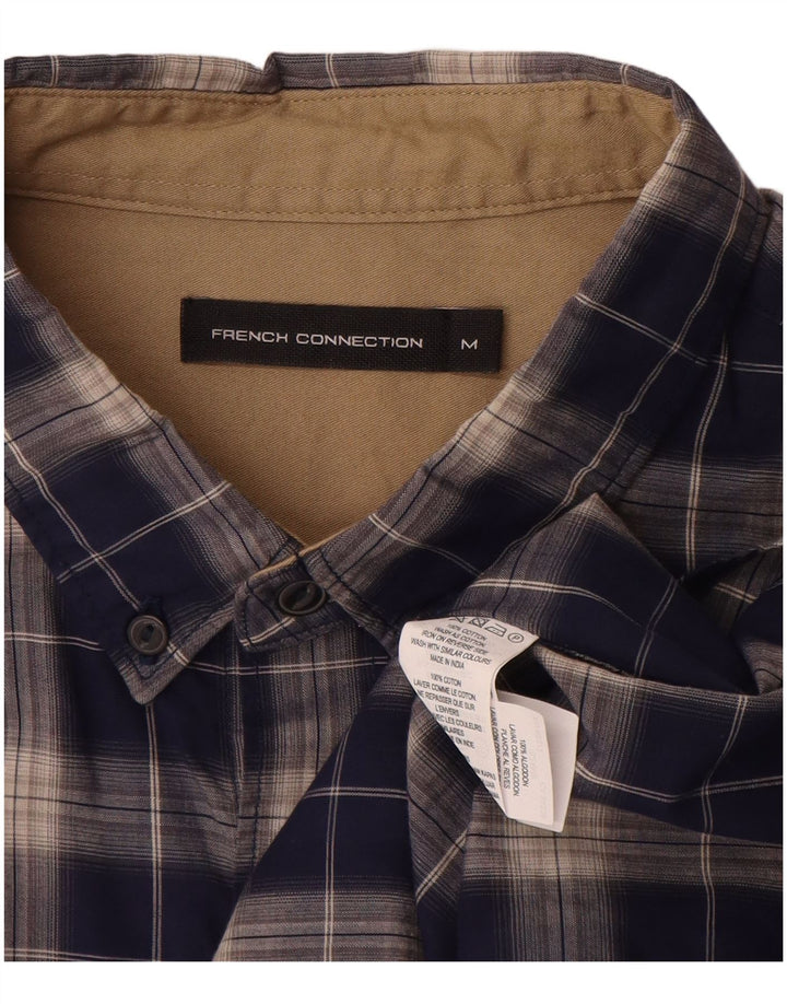 FRENCH CONNECTION Chemise Homme Bleu Marine Moyen Carreaux Coton