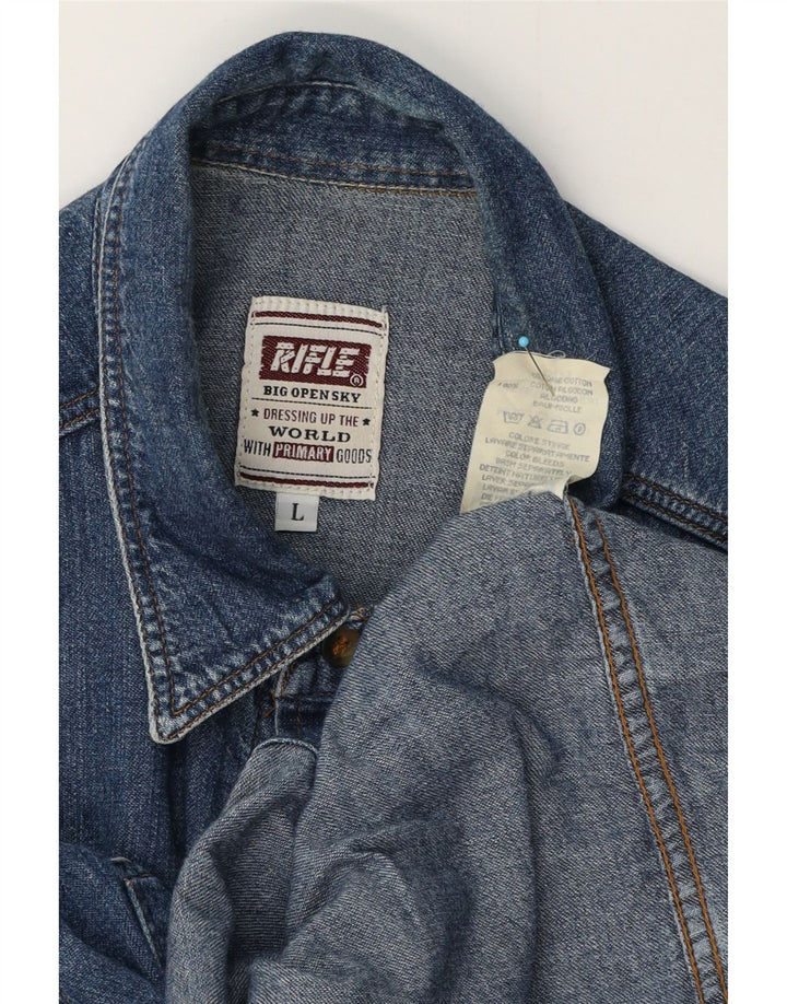 Chemise en jean pour hommes Rifle grand coton bleu