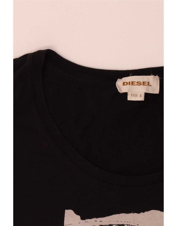 Diesel T-shirt graphique pour femme UK 10 Small Noir