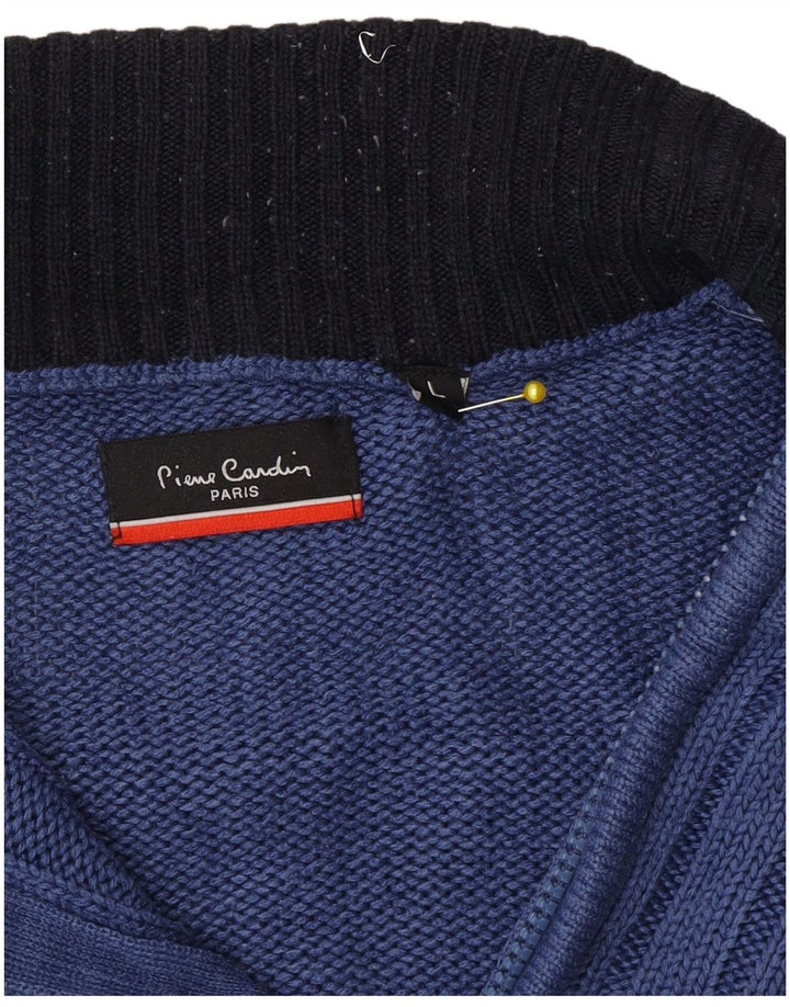 Pierre Cardin Pull à col zippé pour homme Grand Bleu