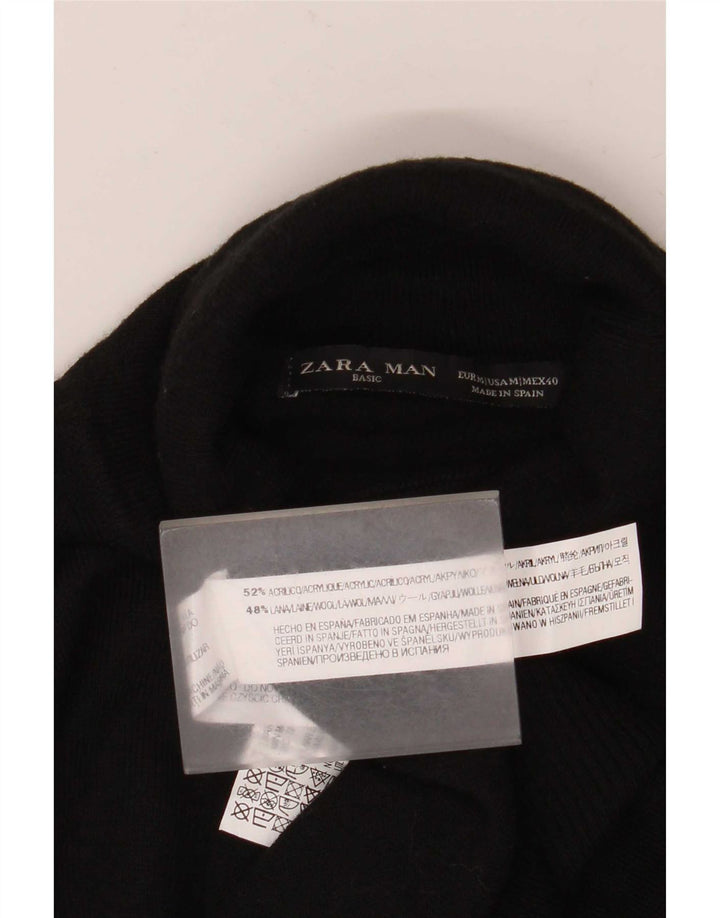 Zara Homme Pull Col Roulé Acrylique Noir Moyen