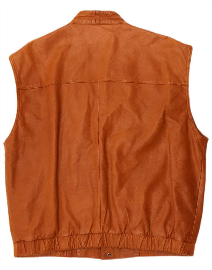 Leonardo Gilet en cuir militaire pour homme EU 50 Grand cuir marron