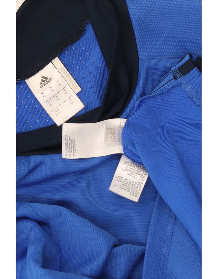 Adidas Hommes Climacool Top Manches Longues XL Bleu Colorblock Polyester