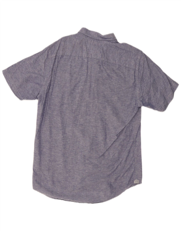 TOMMY HILFIGER Chemise à Manches Courtes Homme Bleu Moyen Moucheté Coton