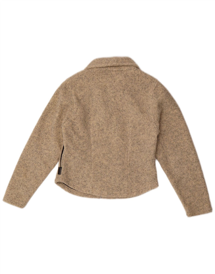 Jack Wolfskin Pull Cardigan Femme UK 10 Petit Polyester Moucheté Beige