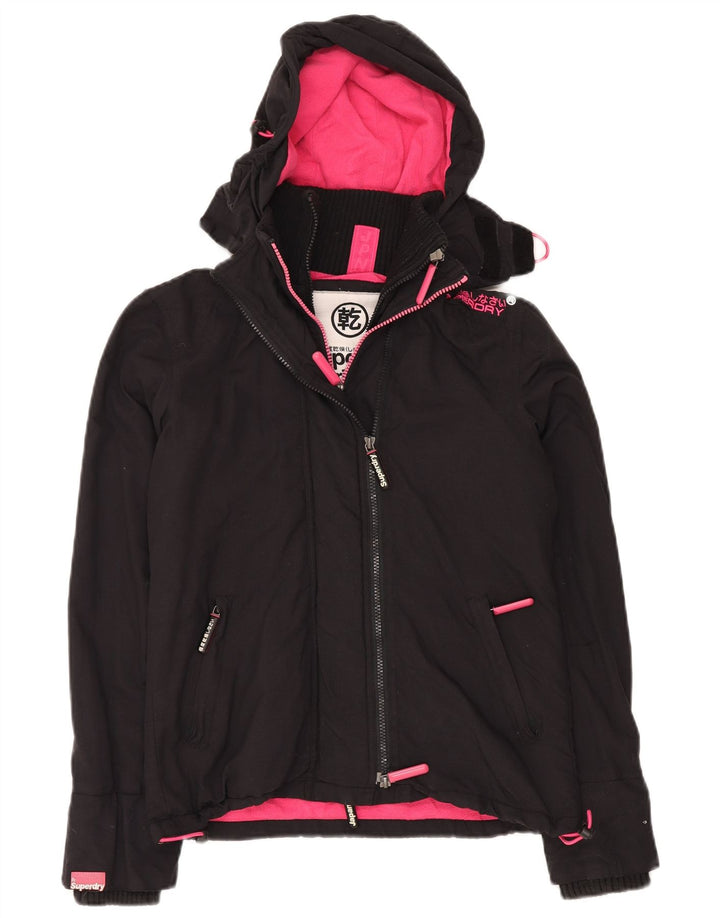 SUPERDRY Veste coupe-vent surdimensionnée à capuche pour femme UK 6 XS Noir