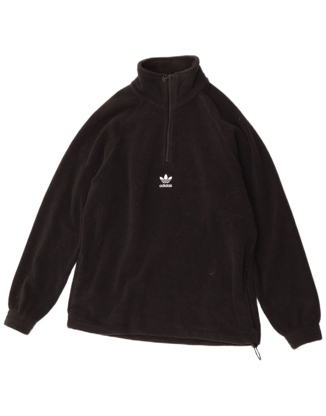 Adidas Pull polaire à col zippé pour homme Petit polyester noir