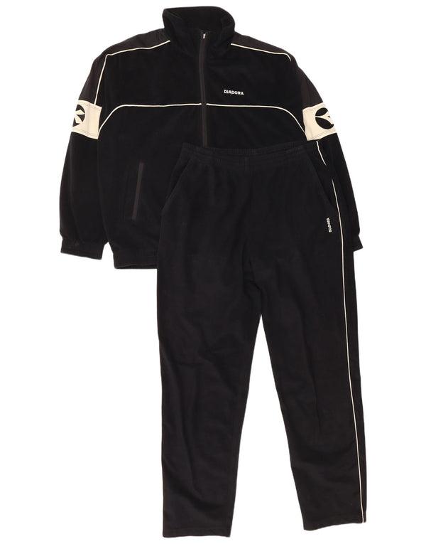 Diadora Survêtement graphique en velours pour homme UK 40 Medium Noir Colourblock