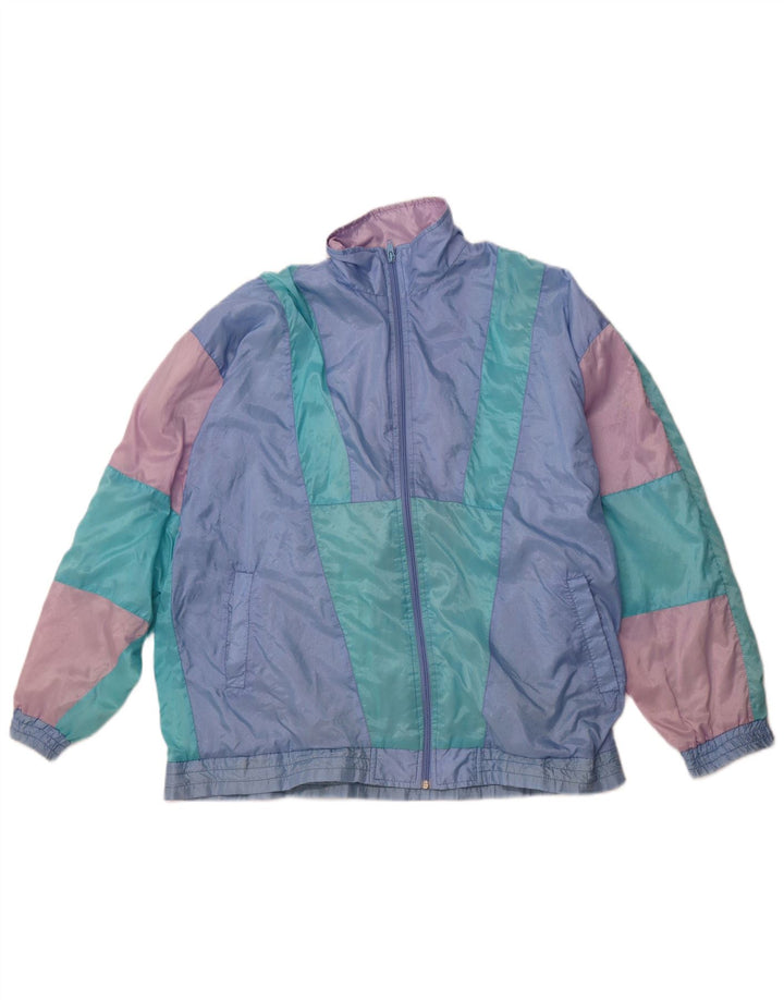 VINTAGE Veste de survêtement pour homme XL Bleu Colourblock