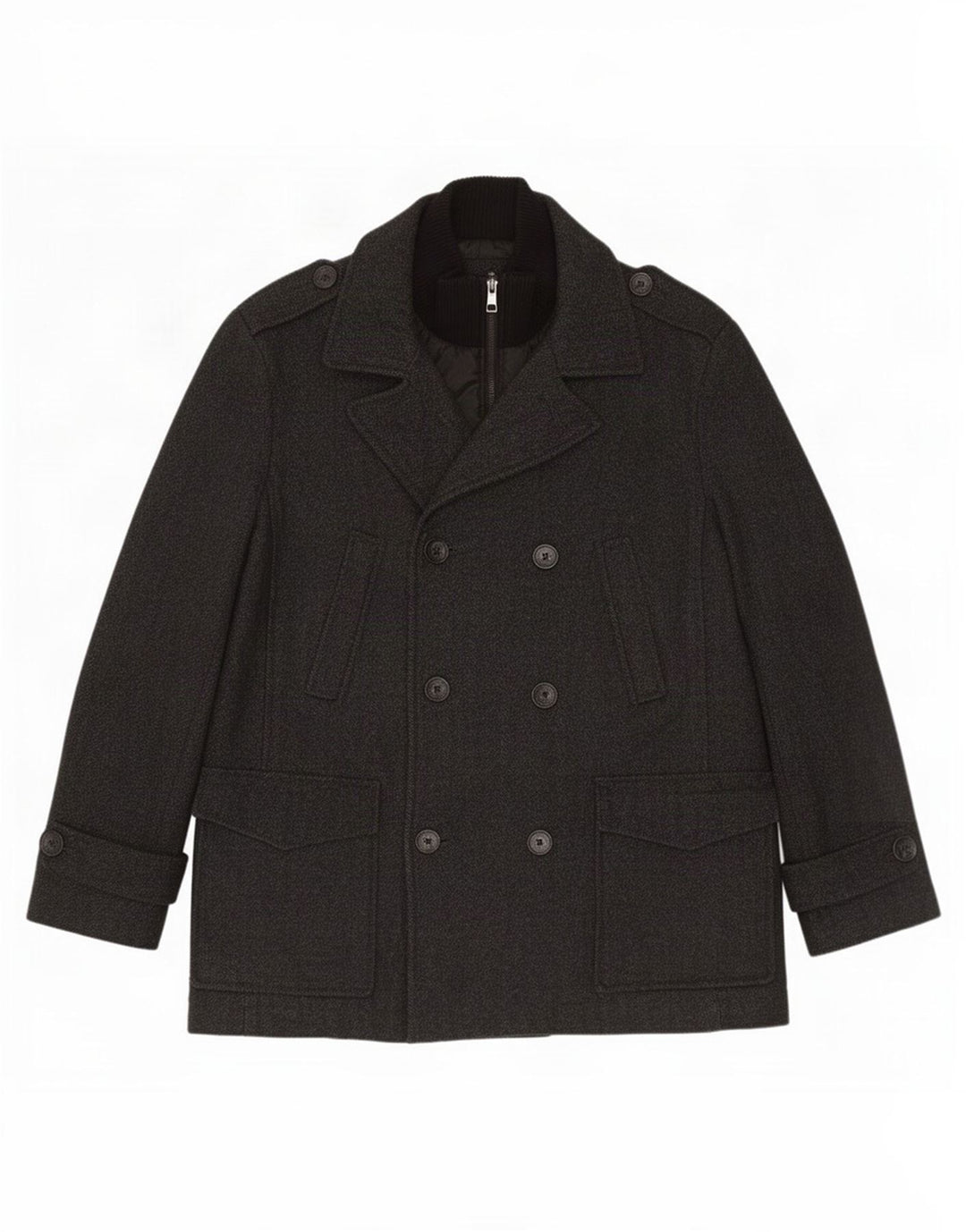 Calvin Klein Caban pour homme UK 40 Large laine à chevrons gris