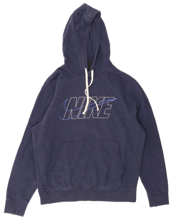 Nike Pull à capuche graphique en coton bleu marine moyen pour homme