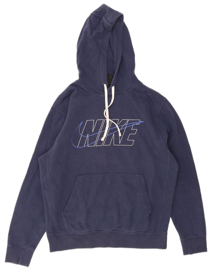 Nike Pull à capuche graphique en coton bleu marine moyen pour homme