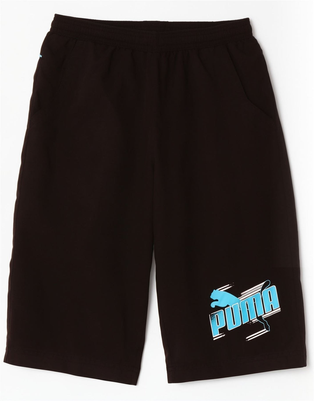 Puma Short de Sport Graphique Garçon 11-12 Ans Noir Polyester