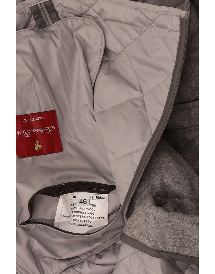 Sartoria Rossi Veste blazer matelassée à 3 boutons pour homme IT 46 Petite laine grise