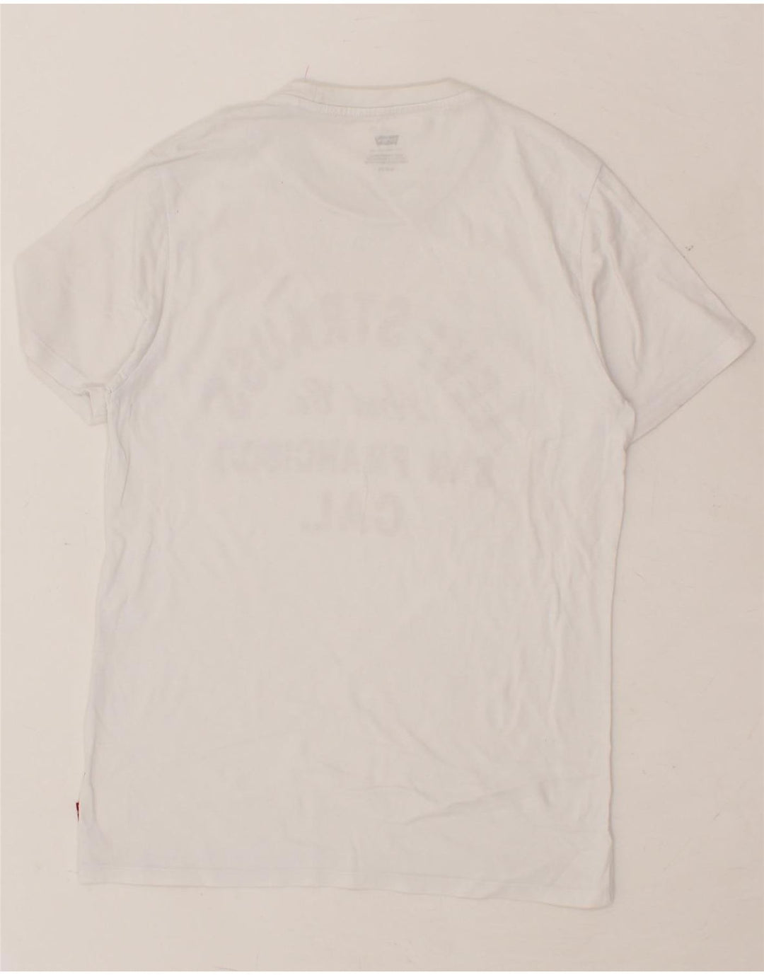 LEVI'S Womens Graphic T-Shirt Top UK 10 Small White Vintage Levi's and Second-Hand Levi's from Messina Hembry 