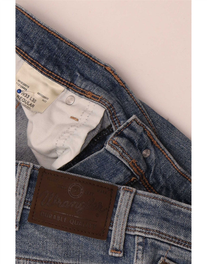 Wrangler Jean droit régulier pour hommes W33 L30 bleu coton