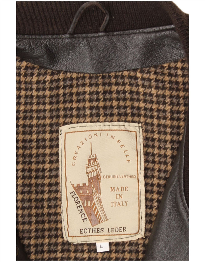 veste en cuir homme vintage UK 40 Grand cuir brun