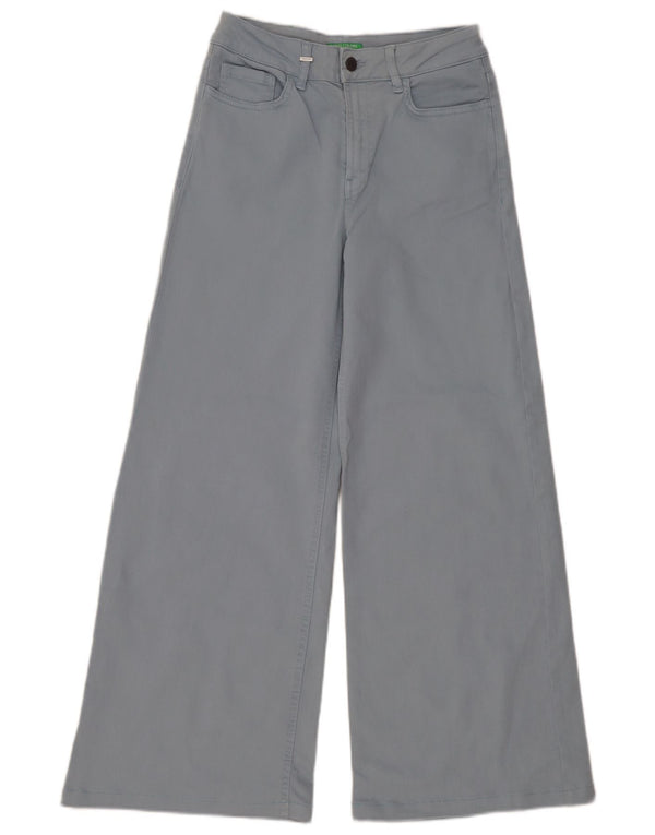 Benetton Jean femme taille haute jambe large W27 L29 coton bleu