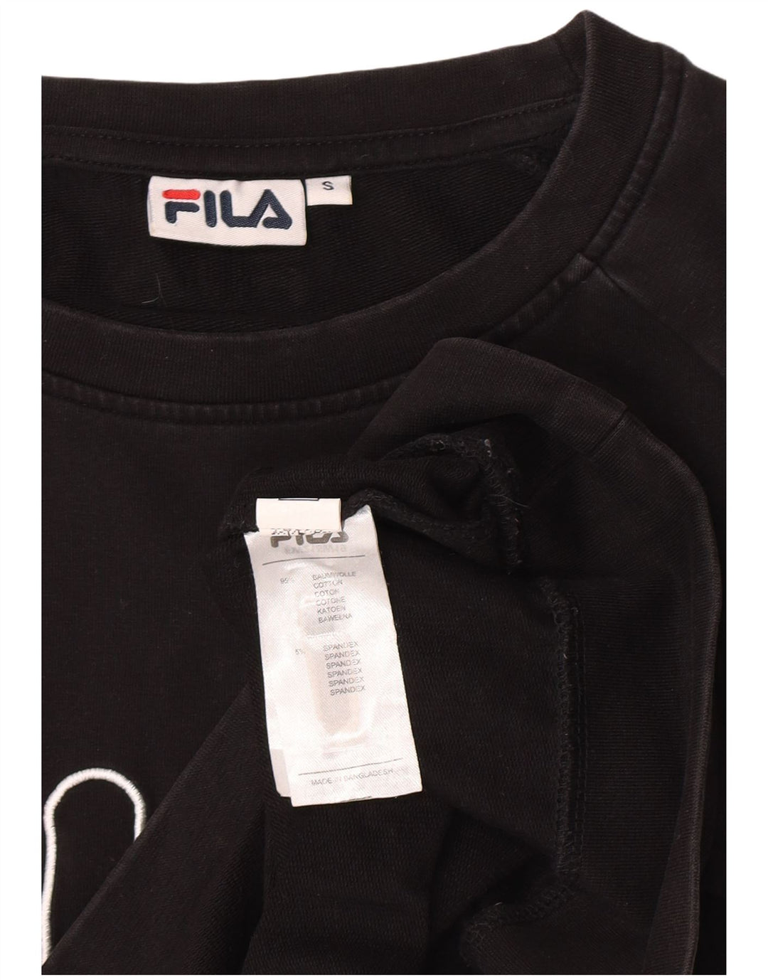 Fila Sweat-shirt graphique pour femme en coton noir Small