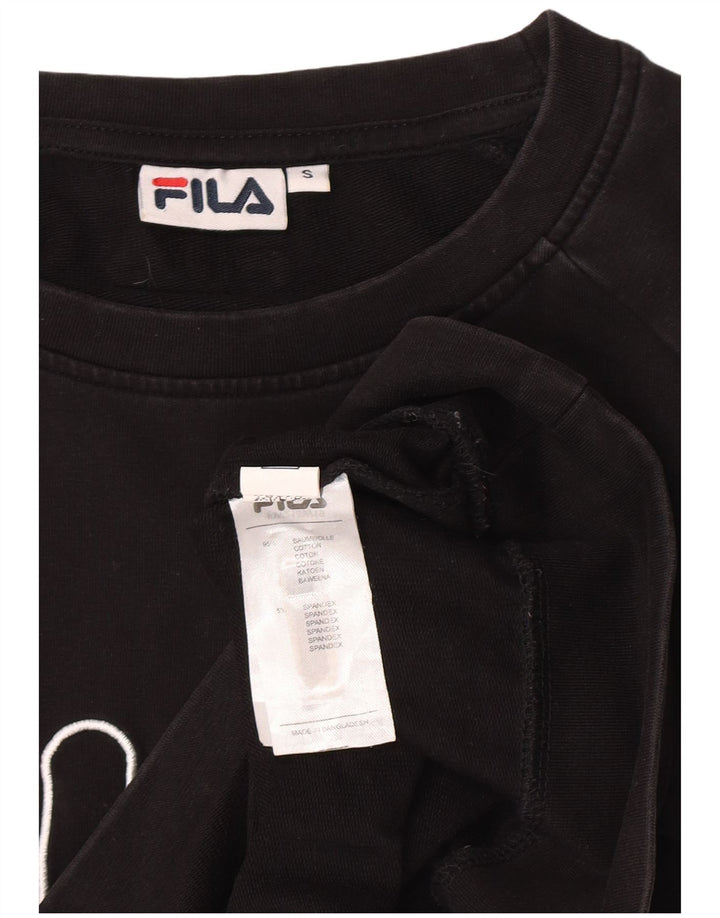 Fila Sweat-shirt graphique pour femme en coton noir Small