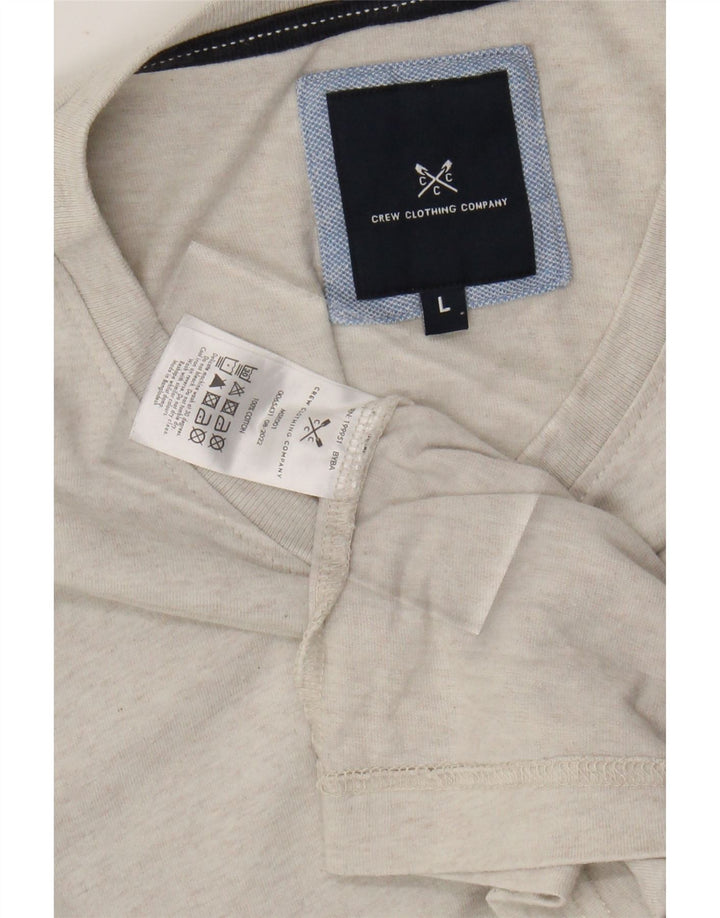 CREW CLOTHING T-Shirt Homme Haut Large Blanc Moucheté