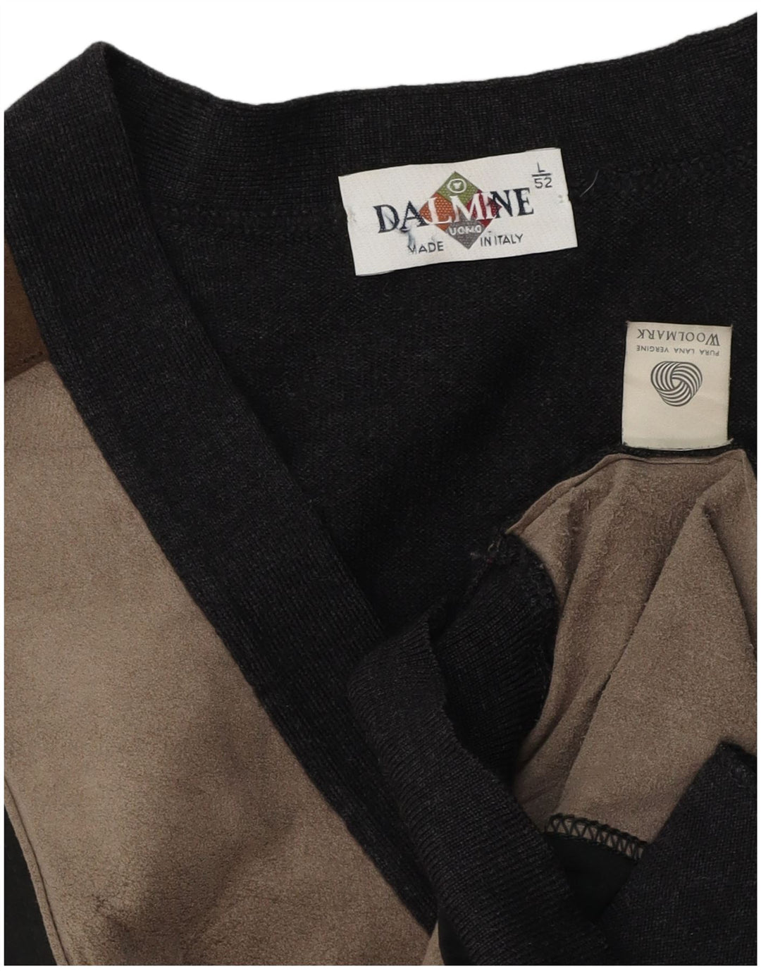 DALMINE Pull Cardigan en Daim pour Homme IT 52 Grand Gris Colorblock