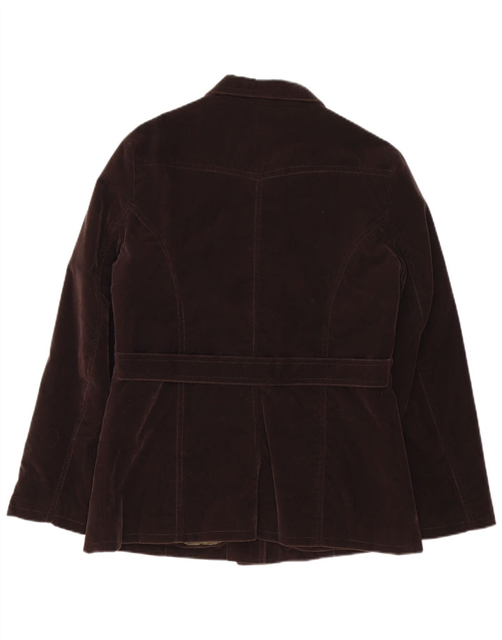 Bayside Veste bomber surdimensionnée pour femme UK 10 Petit Marron Polyvinyle