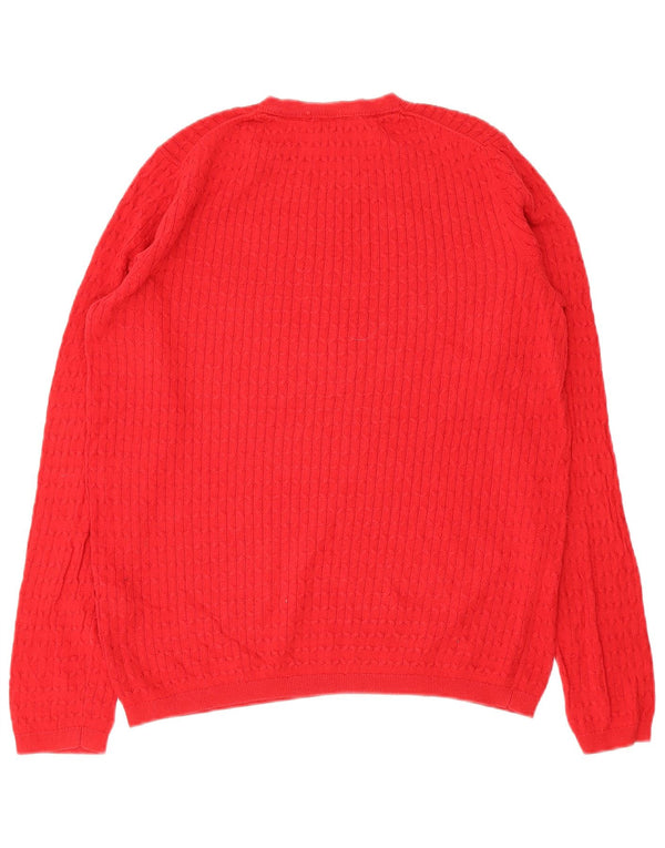Tommy Hilfiger Pull ras du cou pour femme UK 16 Grand coton rouge