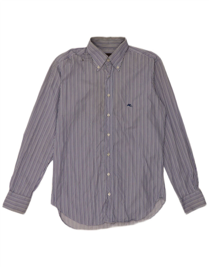 Etro Chemise homme taille 40 coton rayé bleu moyen