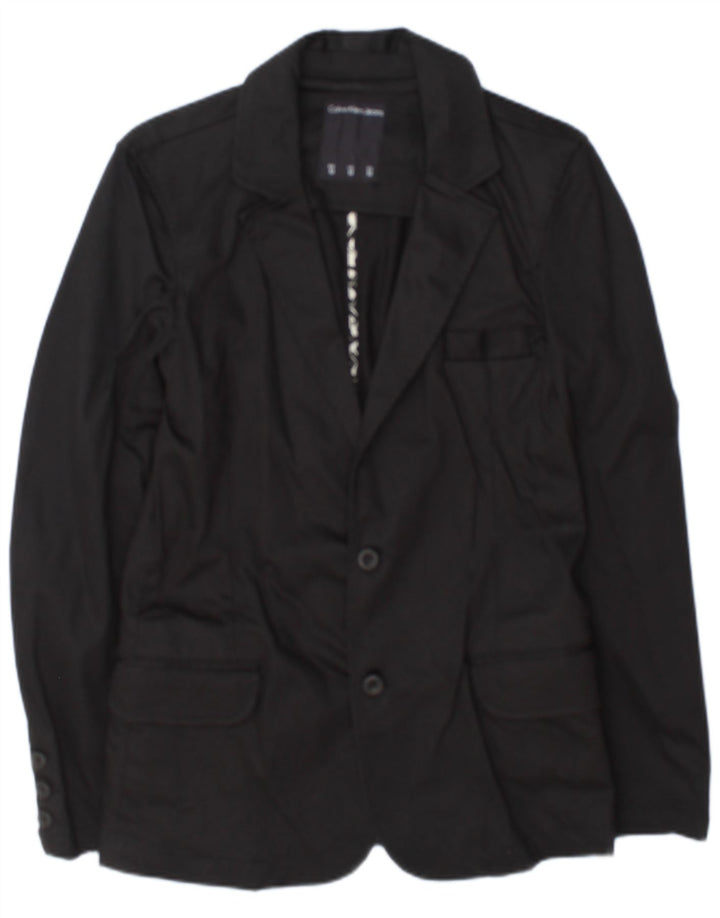 Calvin Klein Jeans Veste blazer à 2 boutons pour homme UK 38 en coton noir moyen