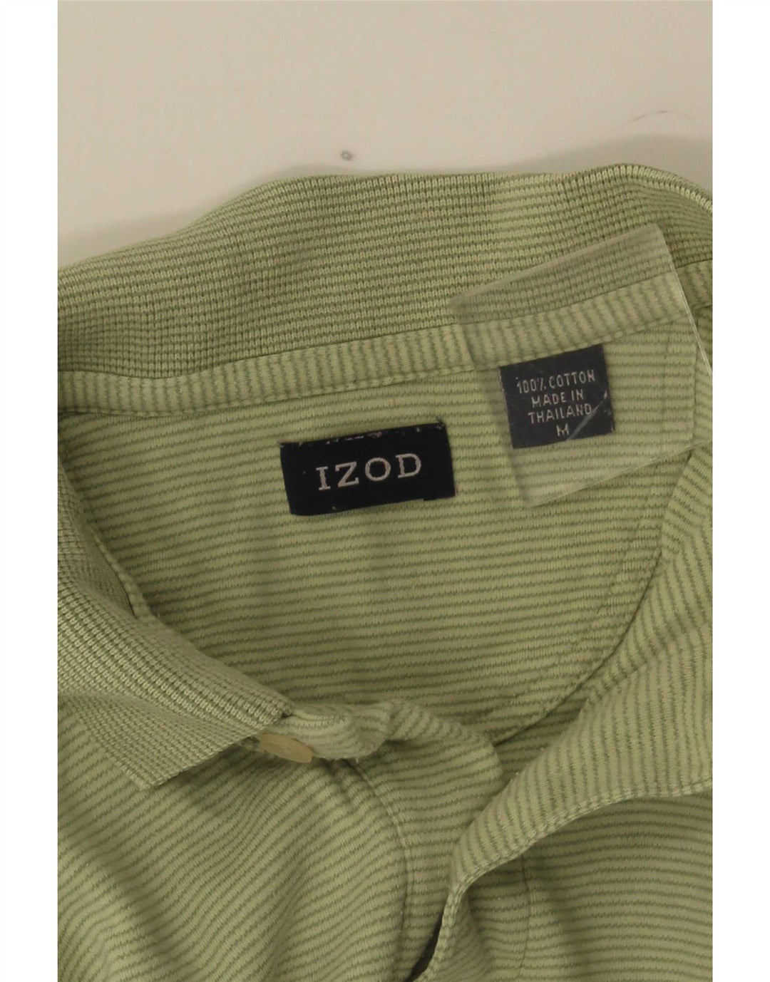Izod Polo Homme Vert Moyen En Coton À Fines Rayures
