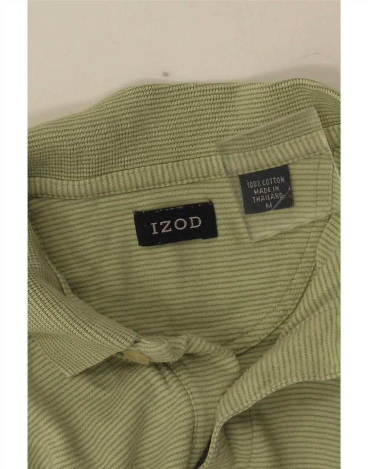 Izod Polo Homme Vert Moyen En Coton À Fines Rayures
