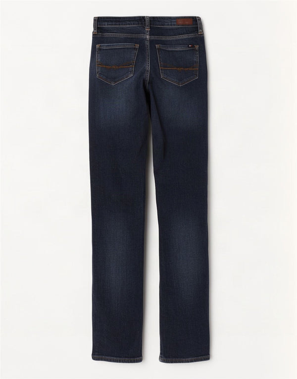 Tommy Hilfiger Femme Rome RW Jean Droit Taille Basse W25 L32 Bleu Coton