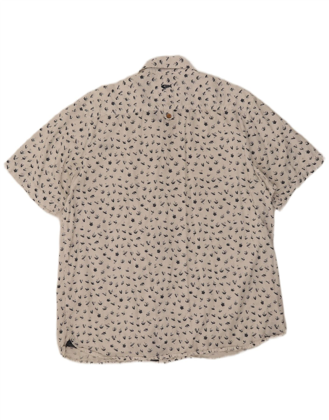 Weird Fish Chemise à manches courtes pour homme Motif abstrait 2XL Blanc Coton