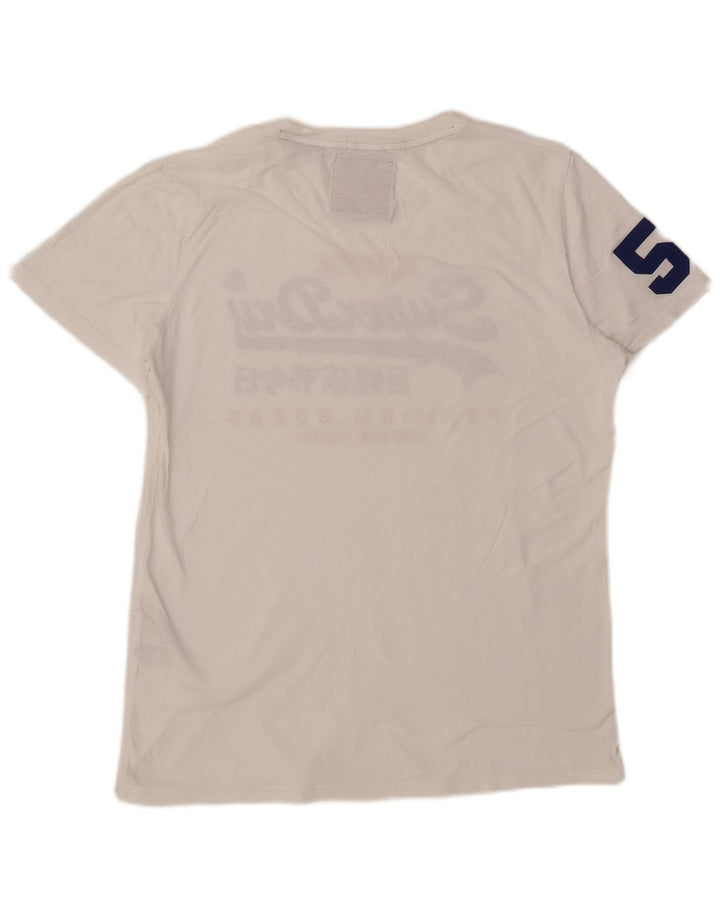 Superdry T-Shirt Graphique Top XL Coton Blanc Homme